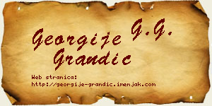 Georgije Grandić vizit kartica